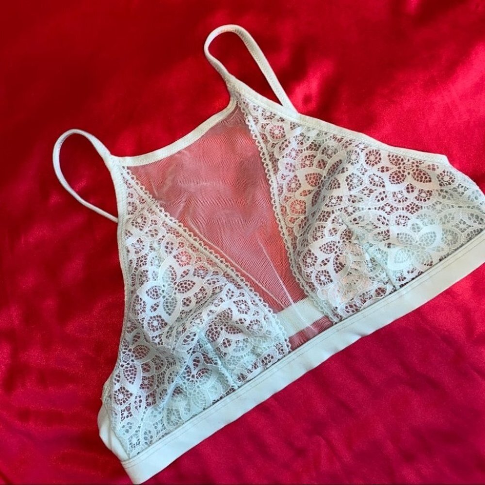 Bralette Bra Top Very Sexy Lace Small‎ Light Blue